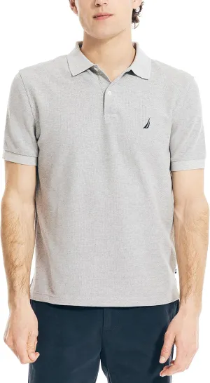 Nautica Men's Classic Short Sleeve Solid Performance Deck Polo Shirt