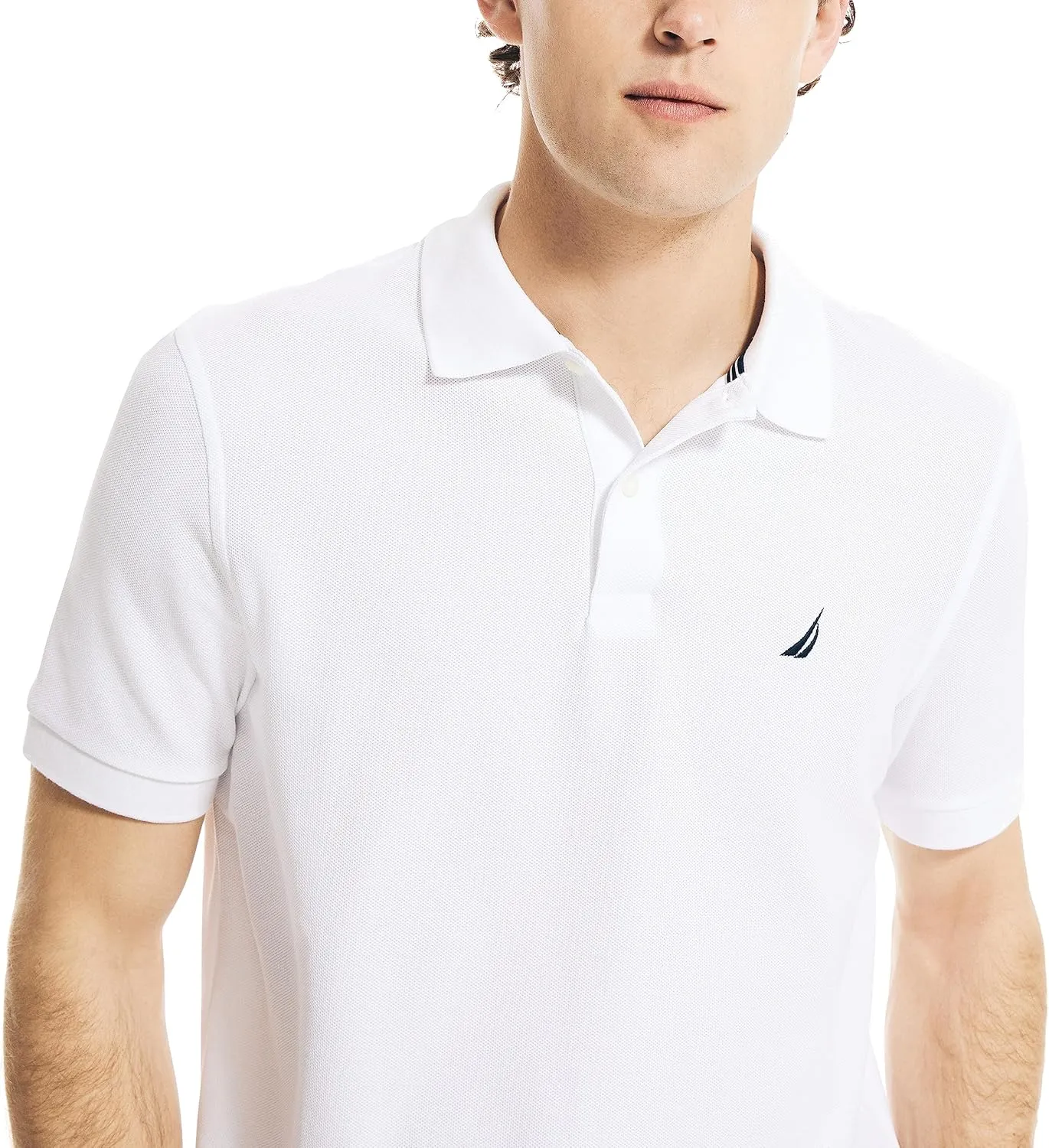 Nautica Men's Classic Short Sleeve Solid Performance Deck Polo Shirt