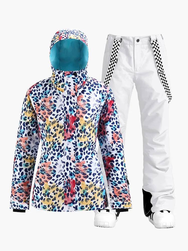 New winter women's snow suit warm quilted waterproof and windproof thickened single and double board ski suit