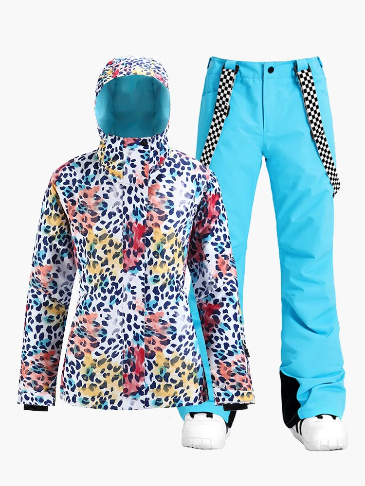 New winter women's snow suit warm quilted waterproof and windproof thickened single and double board ski suit