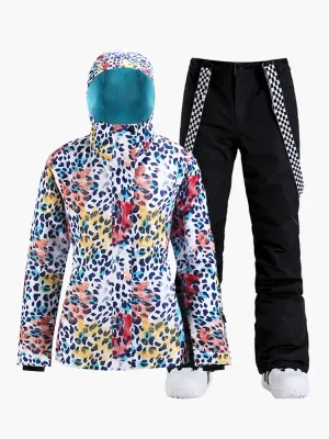 New winter women's snow suit warm quilted waterproof and windproof thickened single and double board ski suit
