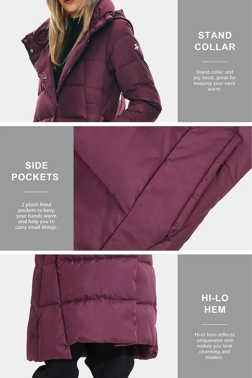 Orolay Women's Hooded Down Jacket Long Winter Coat