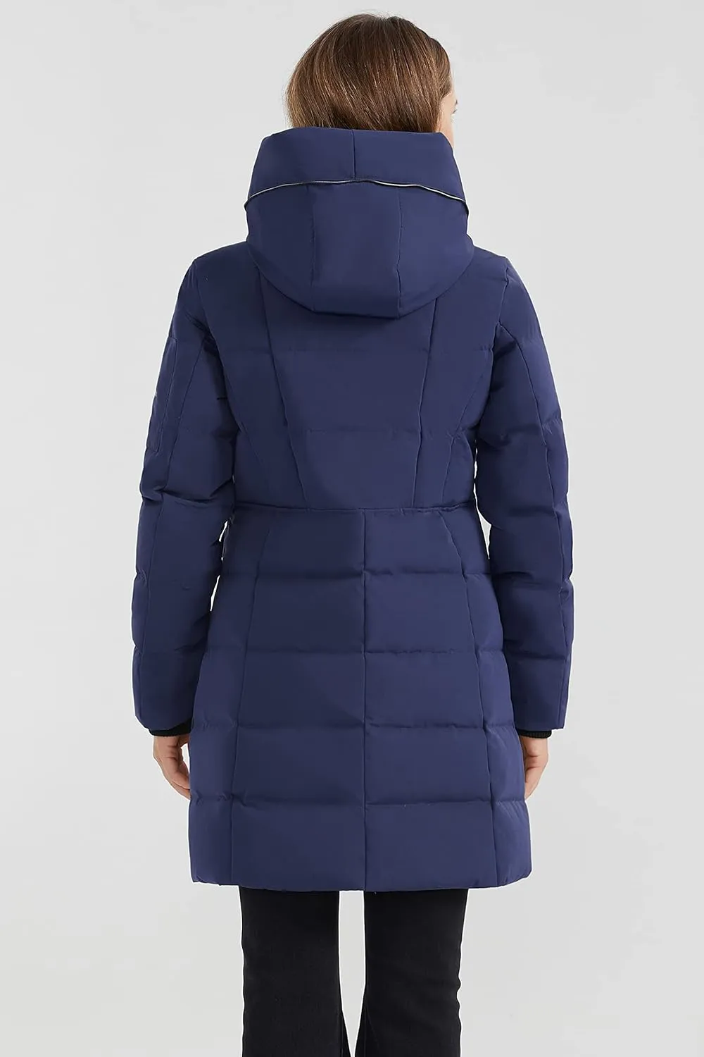 Orolay Women's Hooded Winter Down Coat Quilted Mid Length Puffer Jacket