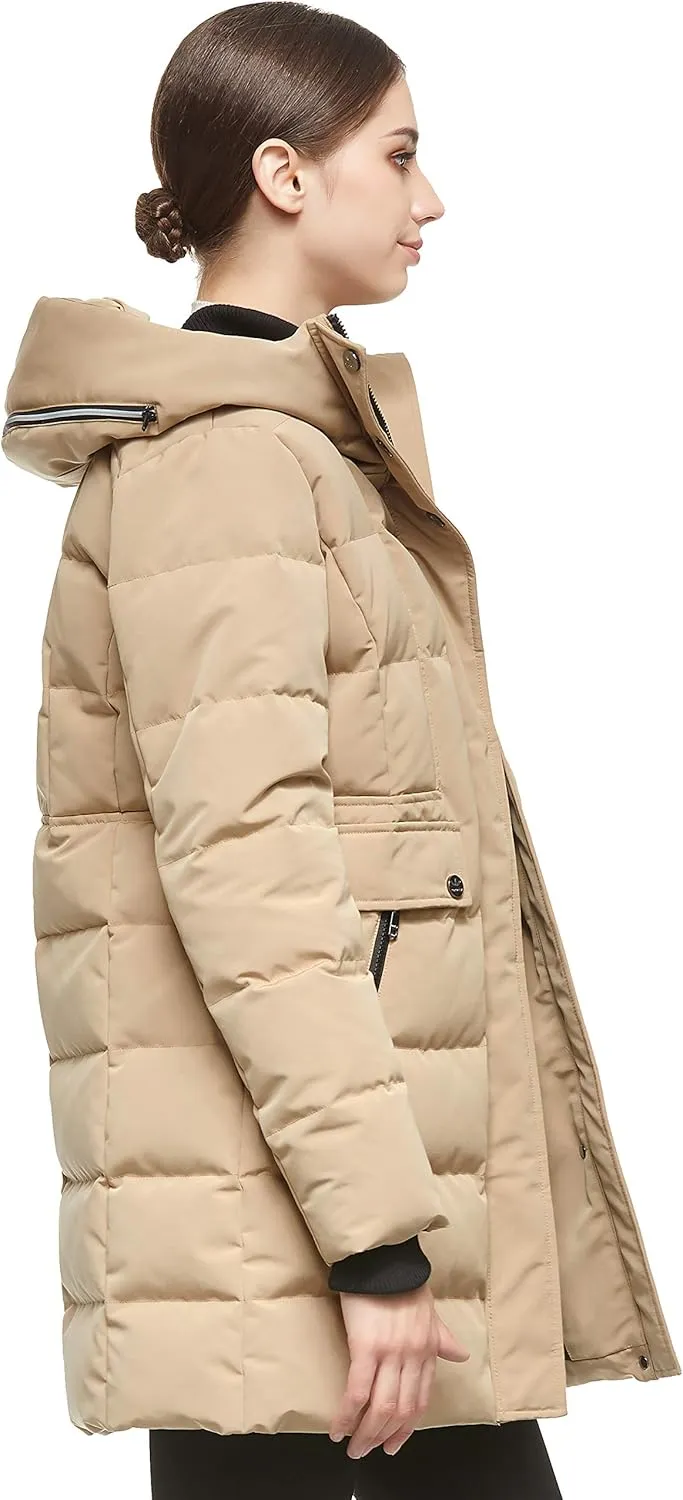 Orolay Women's Hooded Winter Down Coat Quilted Mid Length Puffer Jacket