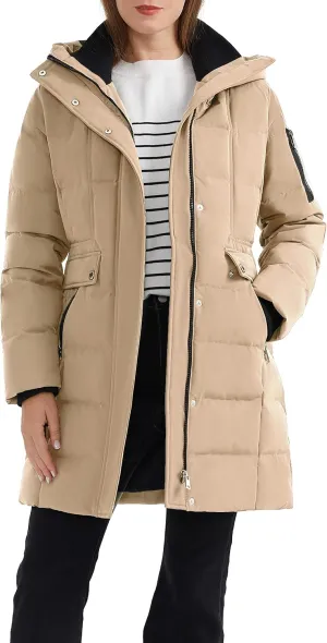 Orolay Women's Hooded Winter Down Coat Quilted Mid Length Puffer Jacket