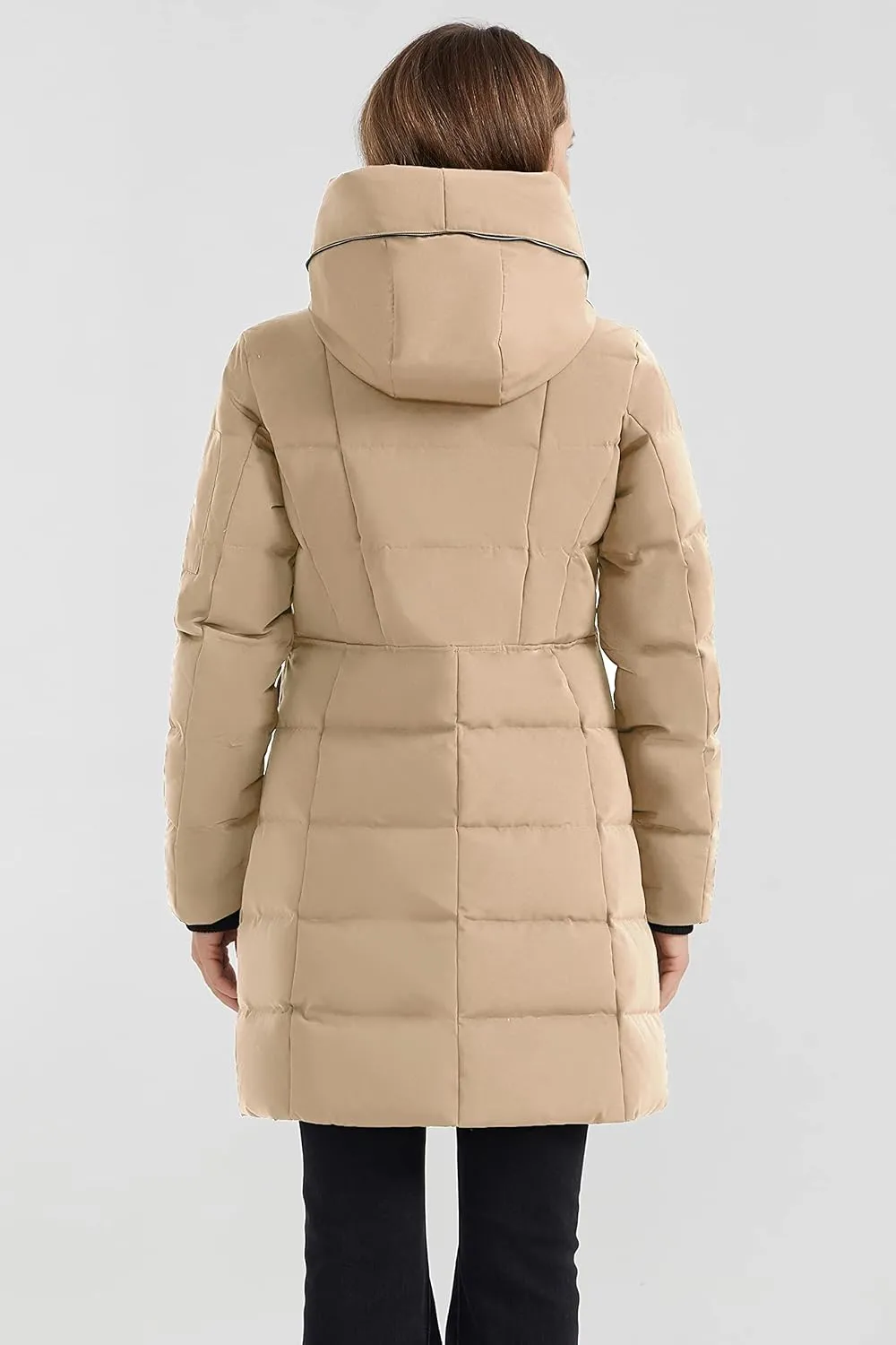 Orolay Women's Hooded Winter Down Coat Quilted Mid Length Puffer Jacket