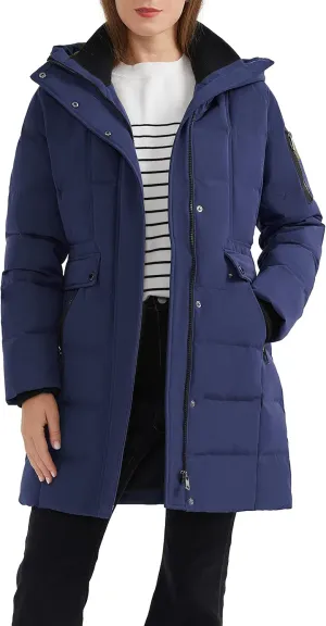 Orolay Women's Hooded Winter Down Coat Quilted Mid Length Puffer Jacket