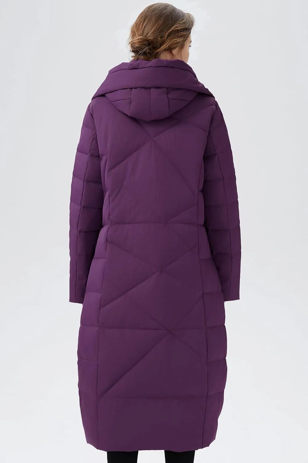 Orolay Women's Puffer Down Coat Winter Maxi Jacket with Hood