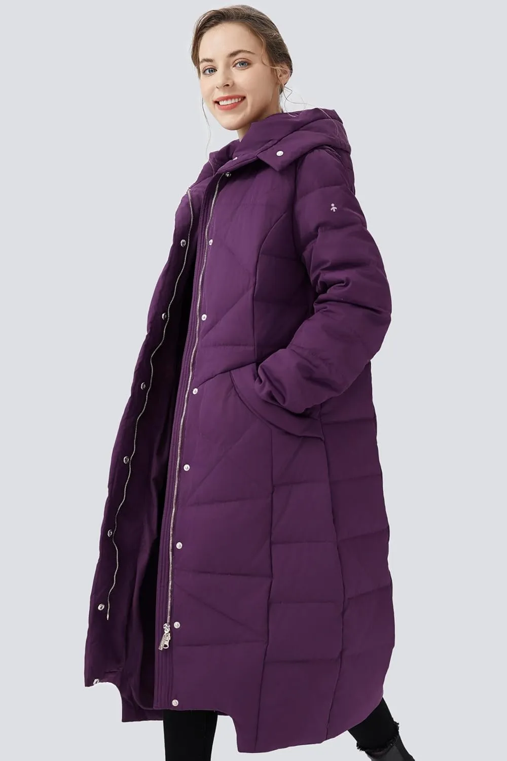 Orolay Women's Puffer Down Coat Winter Maxi Jacket with Hood