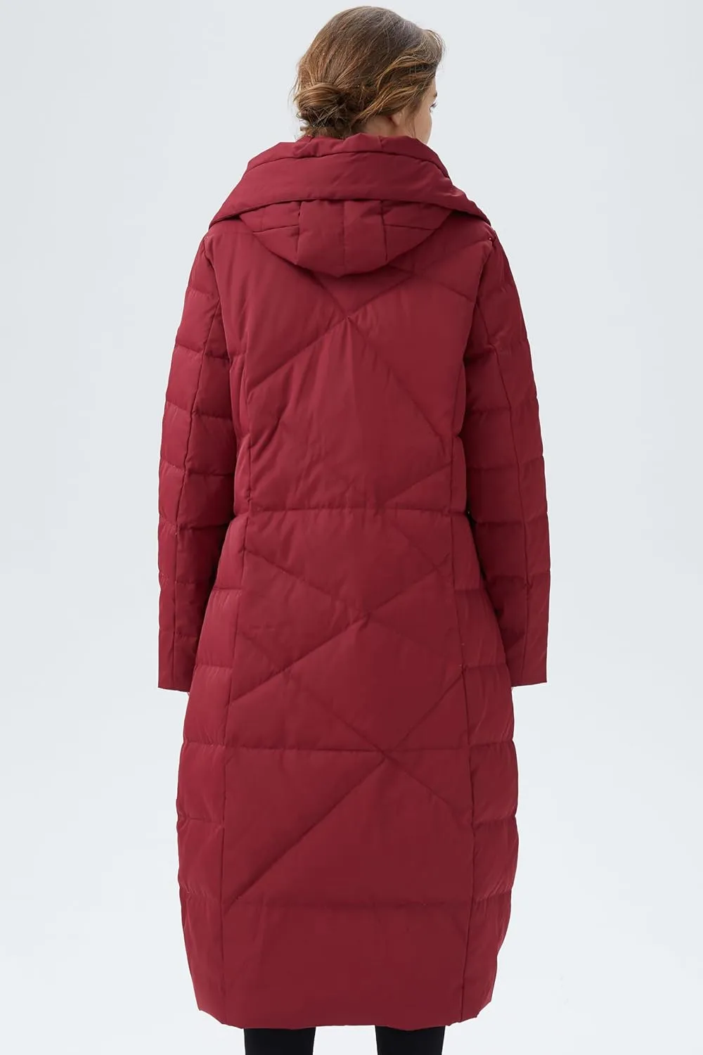 Orolay Women's Puffer Down Coat Winter Maxi Jacket with Hood