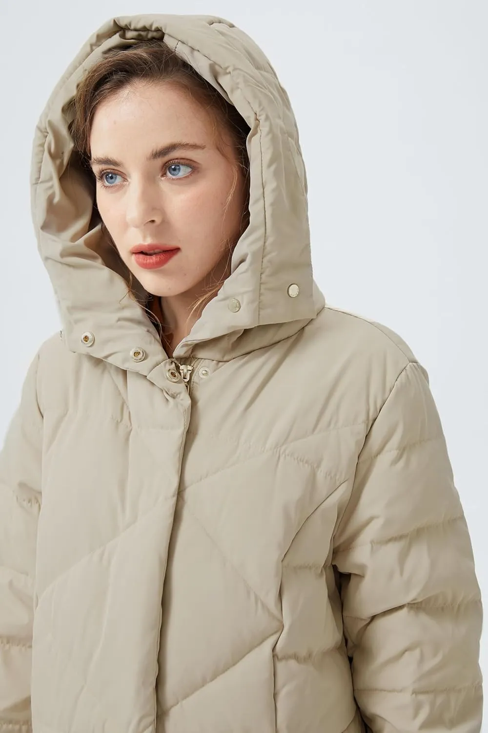 Orolay Women's Puffer Down Coat Winter Maxi Jacket with Hood