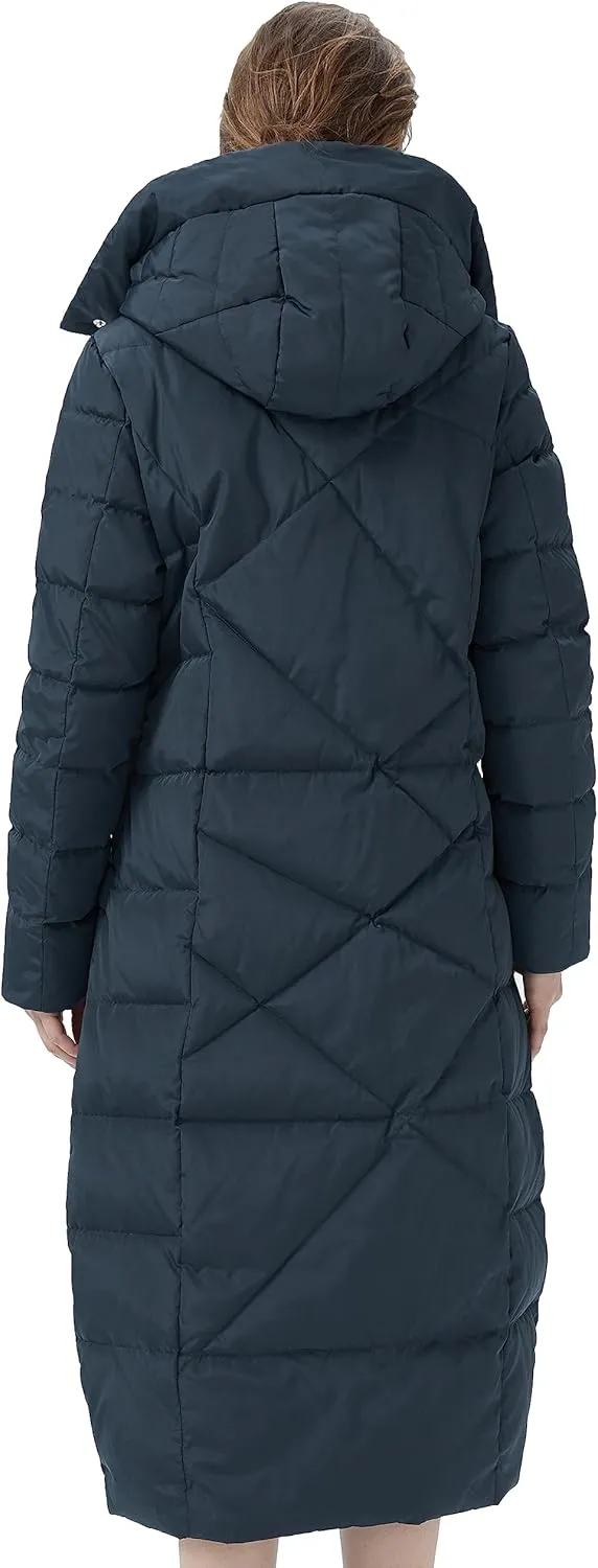 Orolay Women's Puffer Down Coat Winter Maxi Jacket with Hood