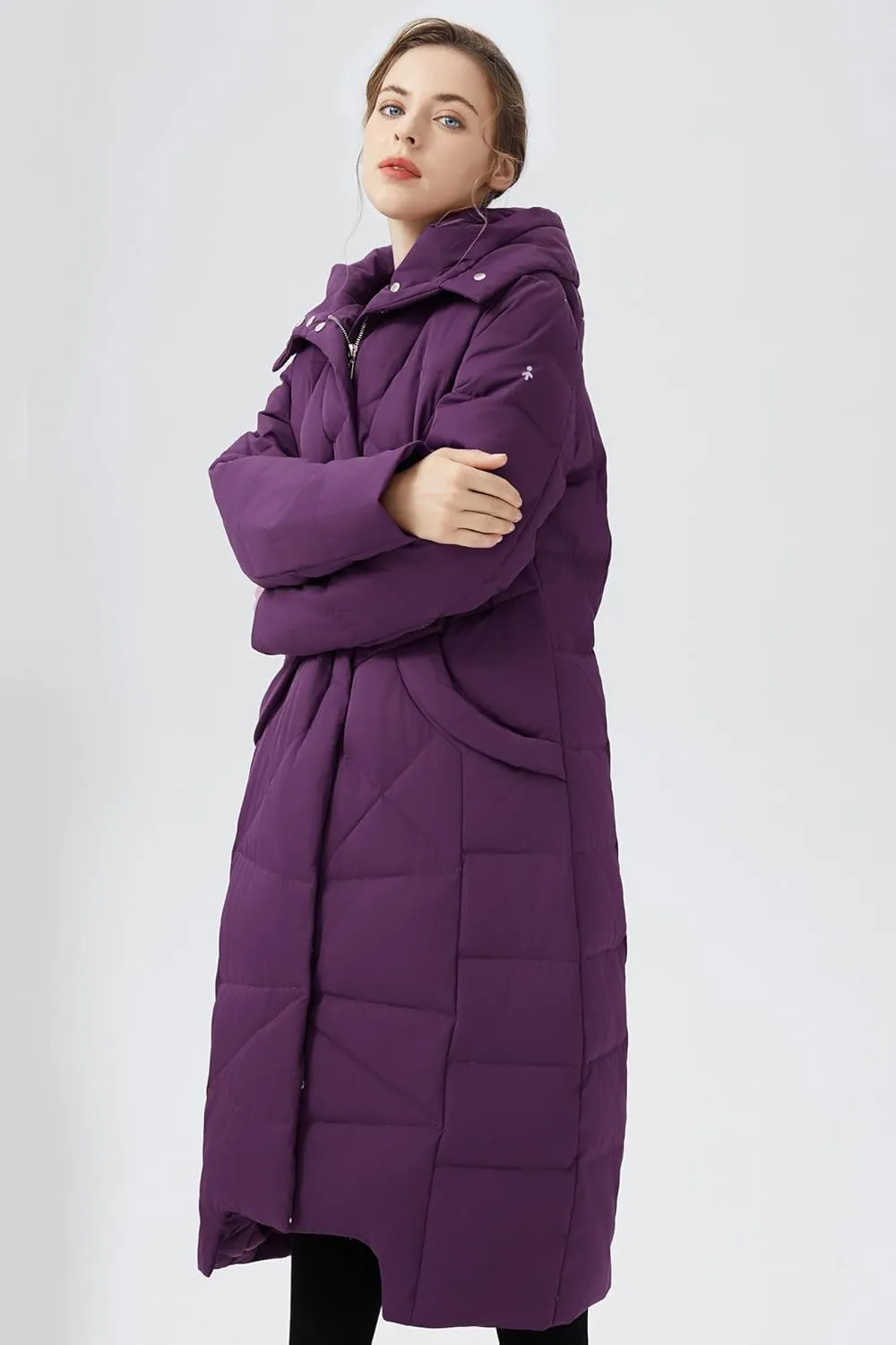 Orolay Women's Puffer Down Coat Winter Maxi Jacket with Hood