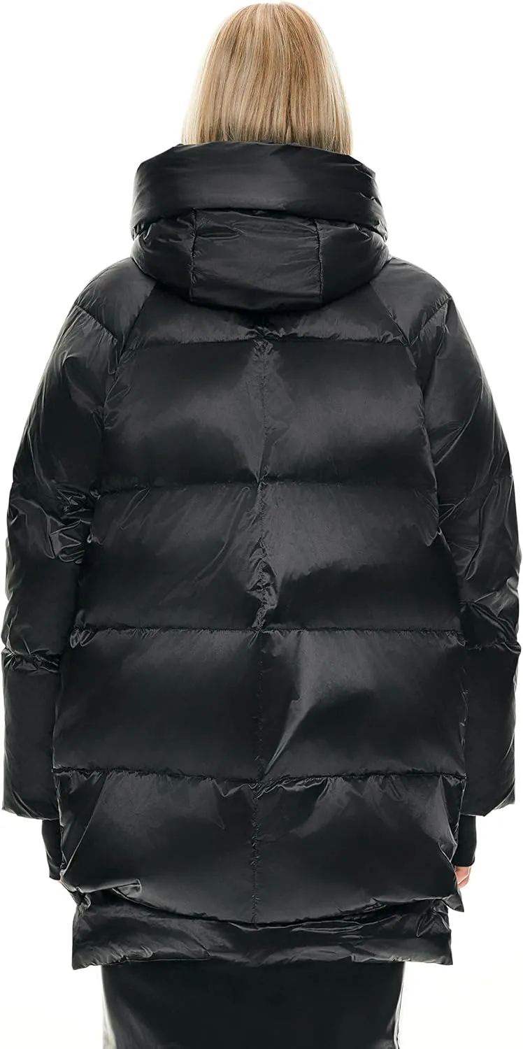 Orolay Women's Thickened Hooded Down Jacket  Winter Shiny Puffer Jacket with RDS Down Filling