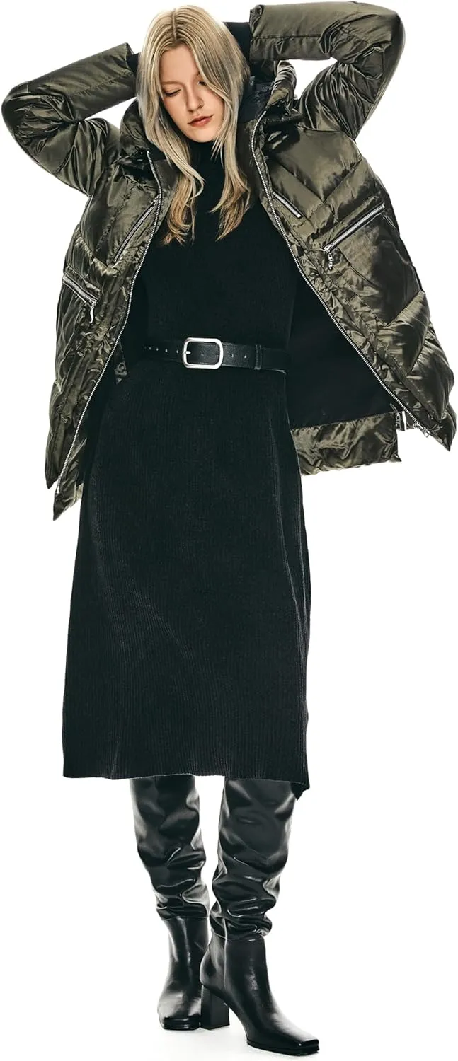 Orolay Women's Thickened Hooded Down Jacket  Winter Shiny Puffer Jacket with RDS Down Filling