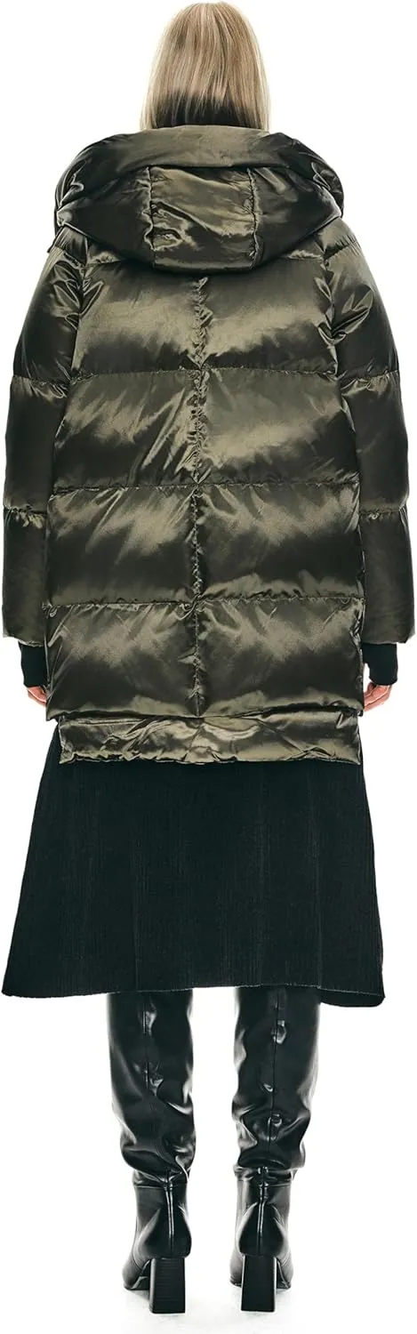 Orolay Women's Thickened Hooded Down Jacket  Winter Shiny Puffer Jacket with RDS Down Filling