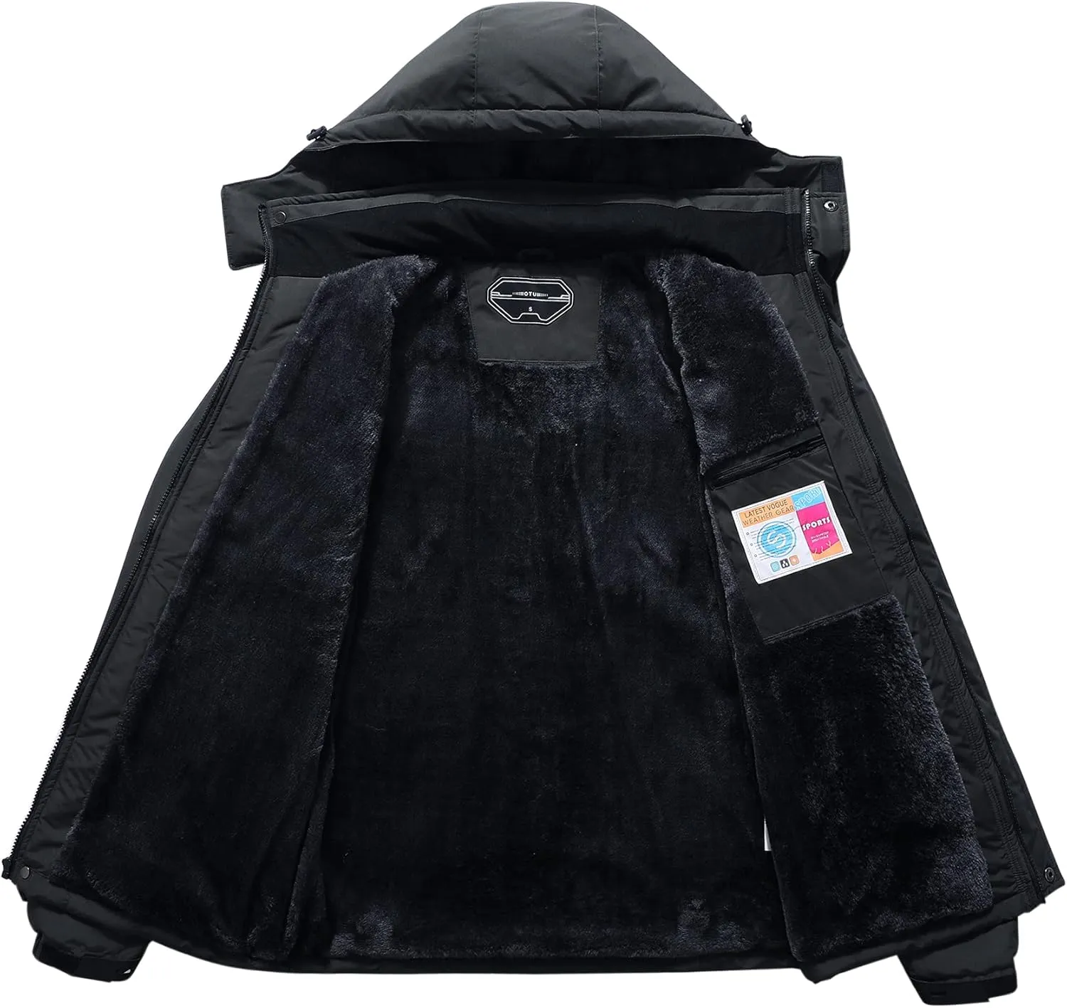 OTU Men's Waterproof Ski Jacket Snowboarding Windbreaker Warm Winter Hooded Mountain Snow Coat