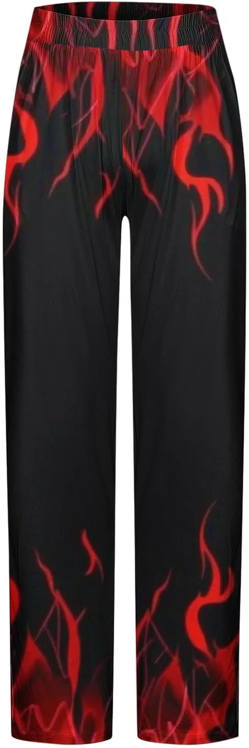 Plaid Mens Casual Pants Fashion Print Trousers Baggy Lightweight Pajama Pants Straight Leg Soft Loungewear Pant