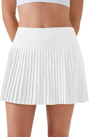 Pleated Tennis Skirts for Women High Waist Golf Skorts Workout Running Athletic Skirt with Pockets