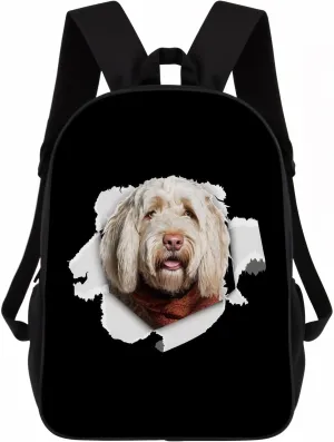 Portuguese Water Dog Backpack Daypack Lovely Dog Print Bookbag Laptop Bag For Work Travel Hiking 17 Inch Black Lightweight Style 1