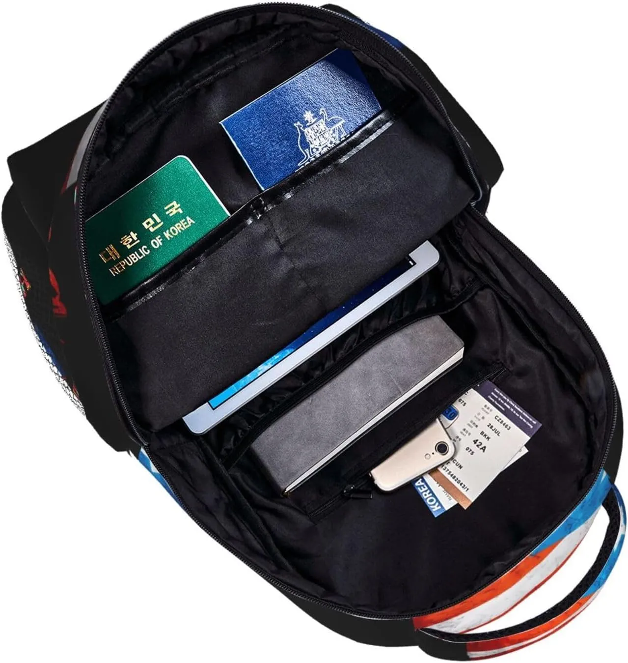 Puerto Rico Boricua Hispanic Heritage Month Backpack Casual Pack Bag Laptop Backpack With Side Pocket Front Zipper Pocket Bookpack Travel Daypack Picnic Rucksack