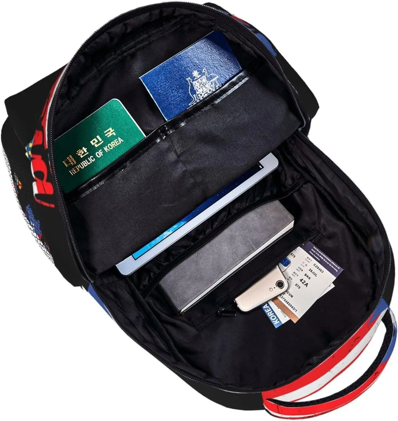 Puerto Rico Flag Hispanic Heritage Month Boricua Rican Backpack Casual Pack Bag Laptop Backpack With Side Pocket Front Zipper Pocket Bookpack Travel Daypack Picnic Rucksack