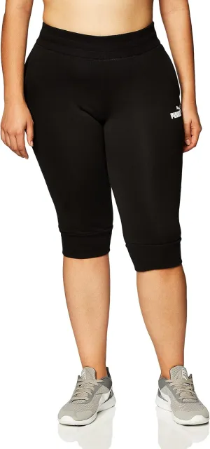 PUMA womens Essentials Capri Sweatpants Sweatsuit, Puma Black, Large US