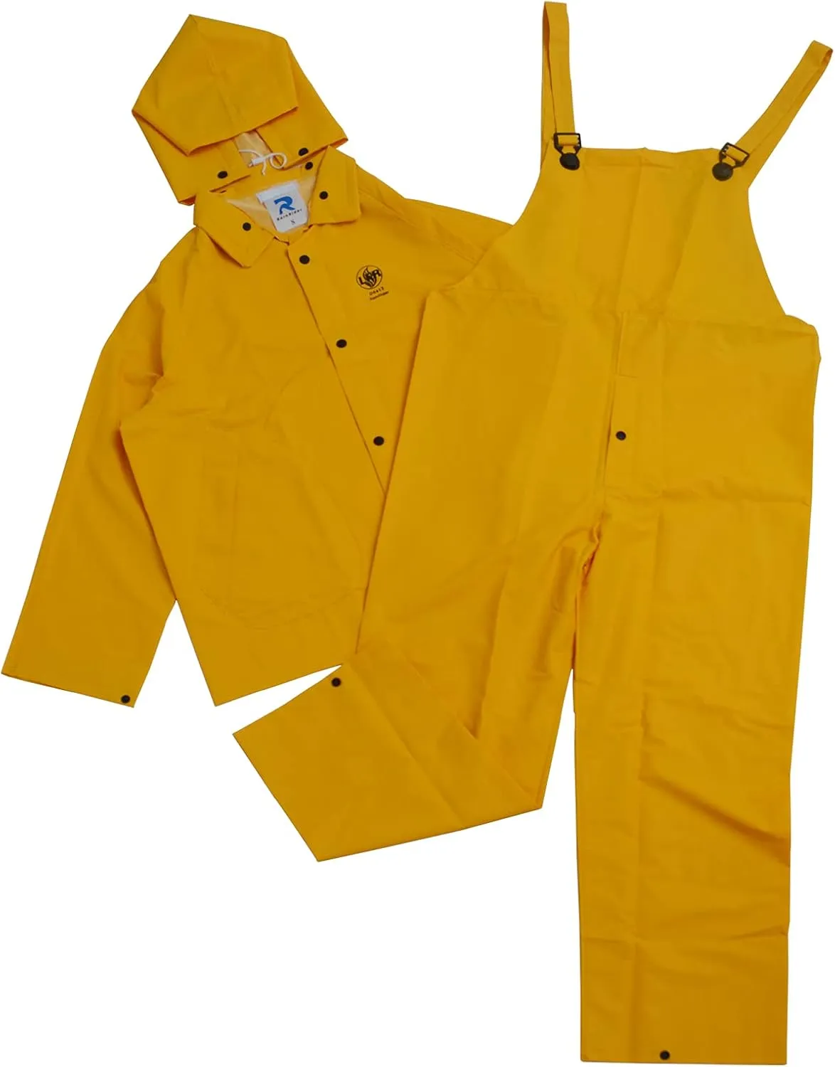 RainRider Commercial Rain Suit for Men Hi-Vis Leathercraft Heavy Duty Rain Wear Waterproof Jacket with Bib Pants Overall