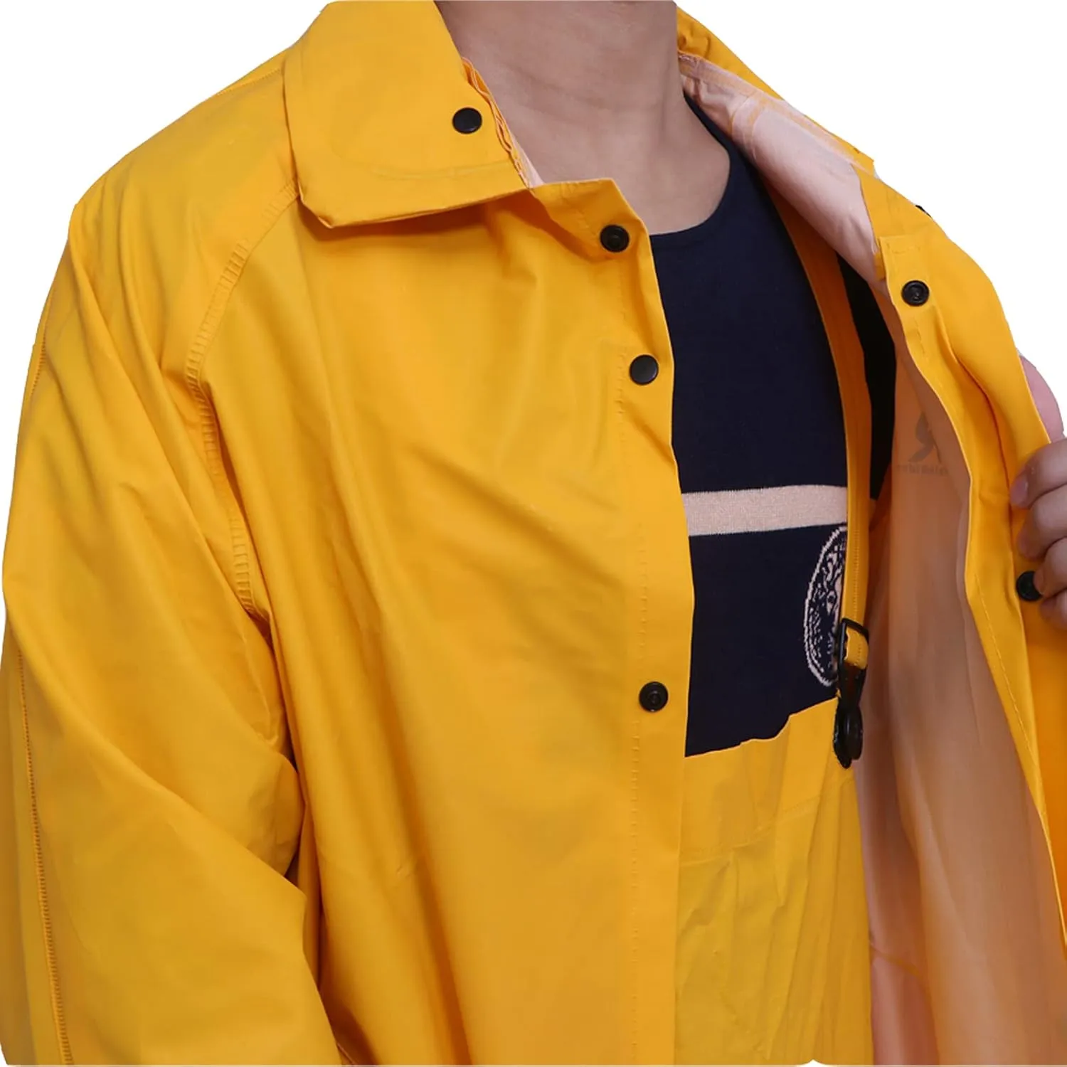 RainRider Commercial Rain Suit for Men Hi-Vis Leathercraft Heavy Duty Rain Wear Waterproof Jacket with Bib Pants Overall