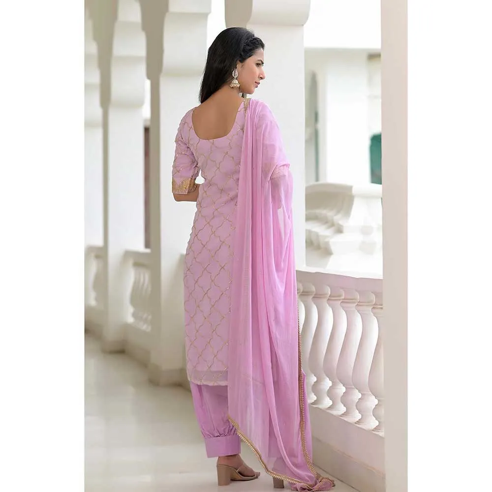 Rangpur Lavender Gota Suit - Set of 3