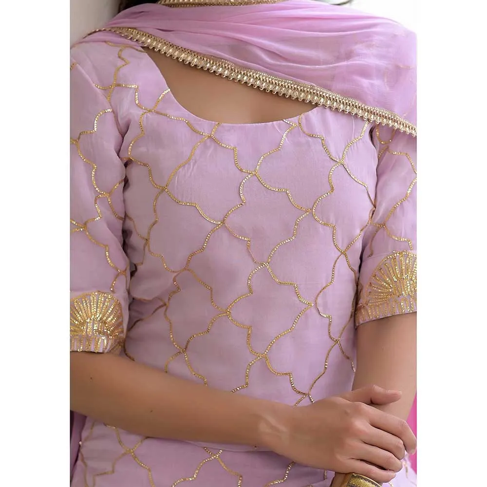 Rangpur Lavender Gota Suit - Set of 3