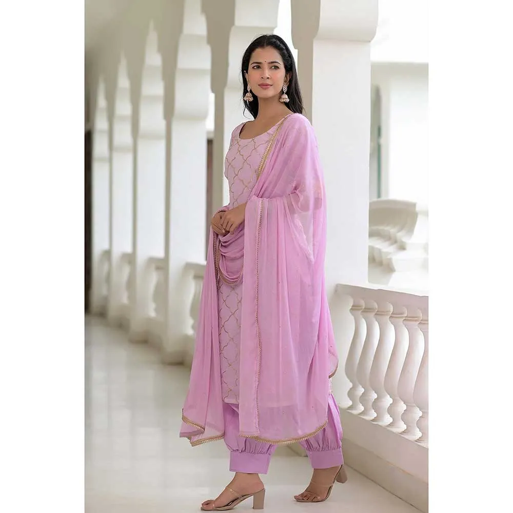 Rangpur Lavender Gota Suit - Set of 3