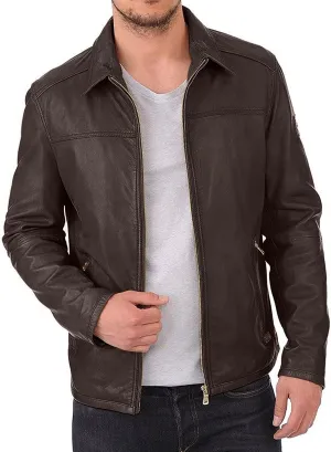 Real Lambskin Classic Leather Jacket | Genuine Leather Biker Jacket men