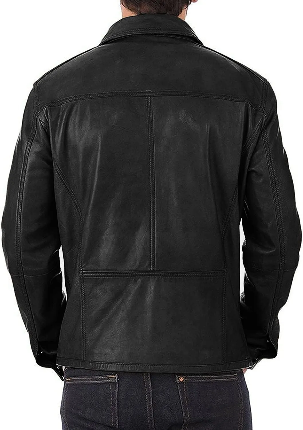 Real Lambskin Classic Leather Jacket | Genuine Leather Biker Jacket men