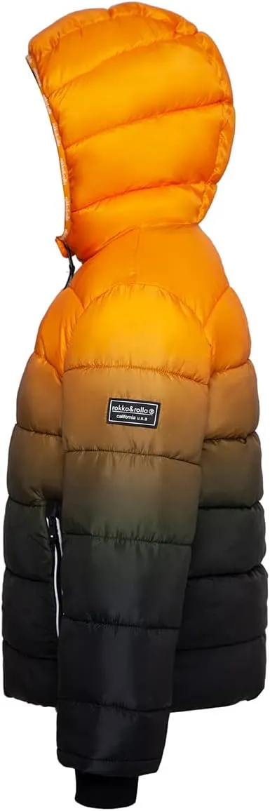 Rokka&Rolla Boys' Heavyweight Puffer Jacket Warm Fleece Lined Winter Coat
