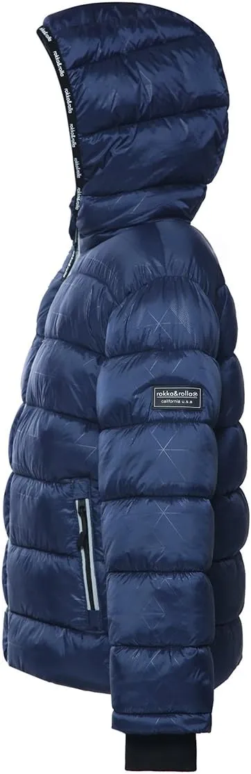 Rokka&Rolla Boys' Heavyweight Puffer Jacket Warm Fleece Lined Winter Coat