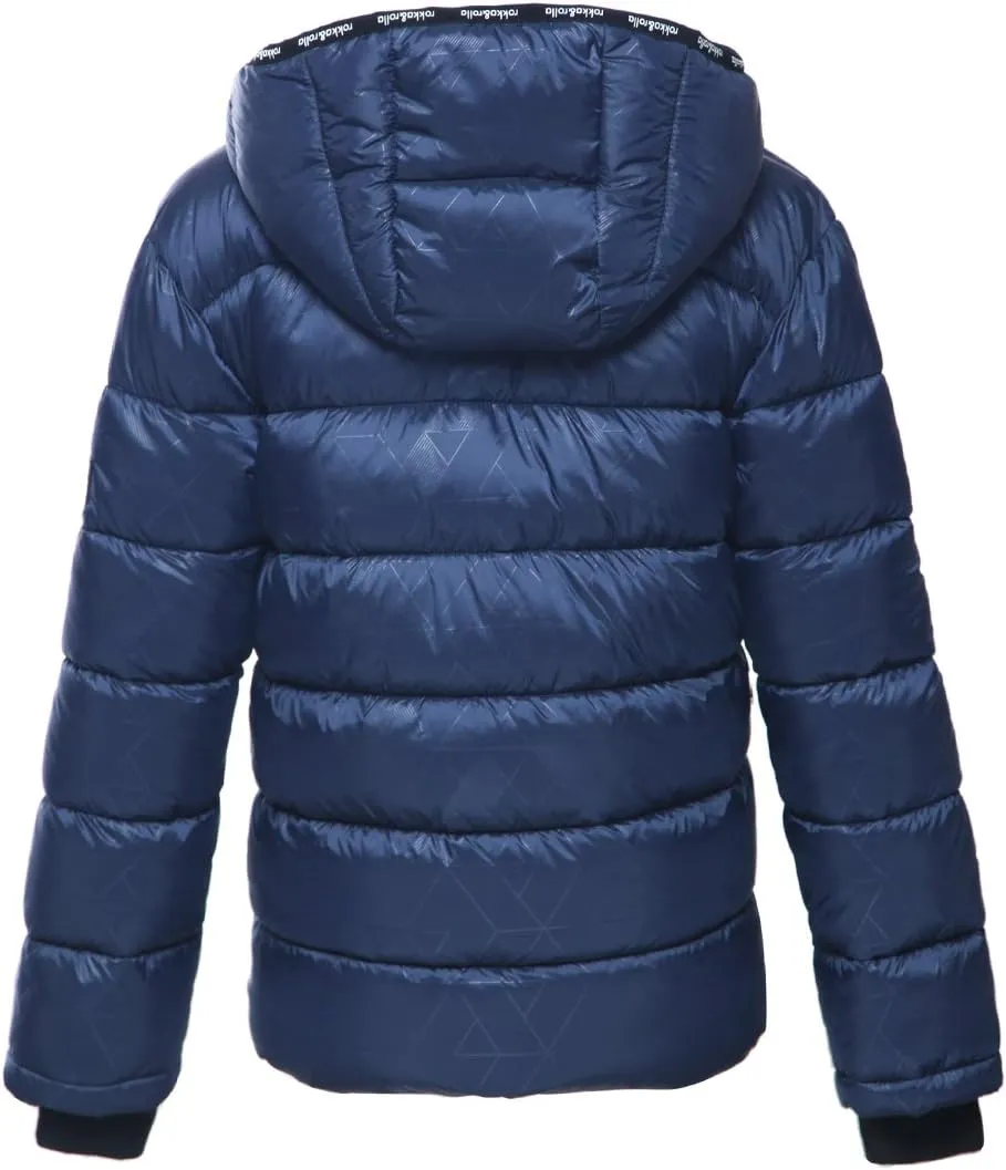 Rokka&Rolla Boys' Heavyweight Puffer Jacket Warm Fleece Lined Winter Coat