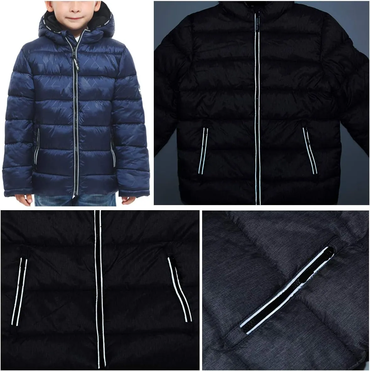 Rokka&Rolla Boys' Heavyweight Puffer Jacket Warm Fleece Lined Winter Coat