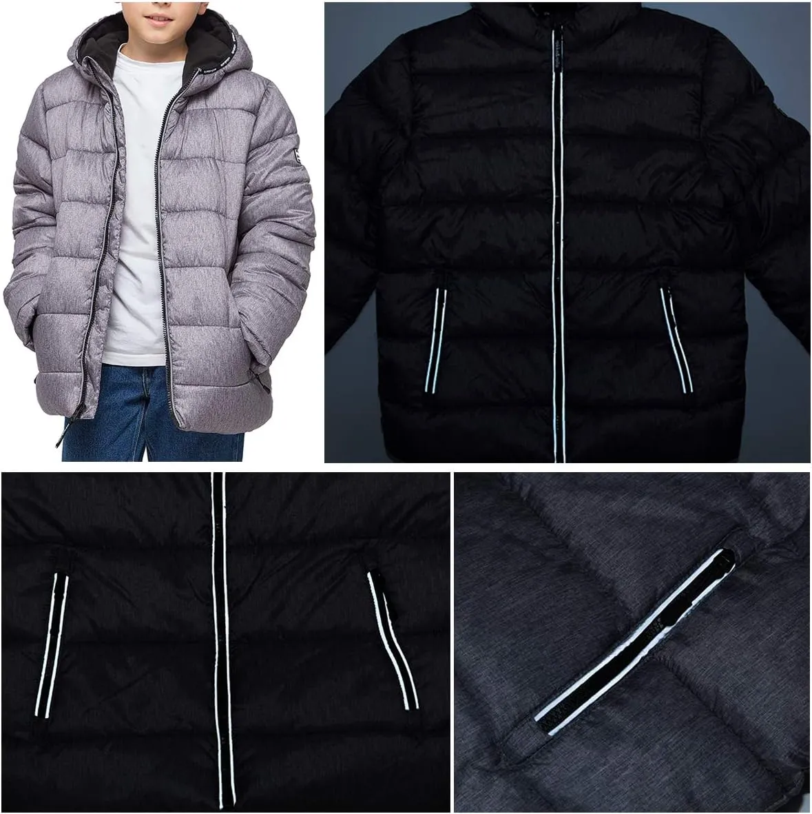 Rokka&Rolla Boys' Heavyweight Puffer Jacket Warm Fleece Lined Winter Coat