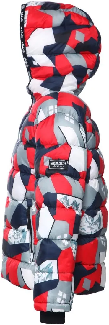 Rokka&Rolla Boys' Heavyweight Puffer Jacket Warm Fleece Lined Winter Coat