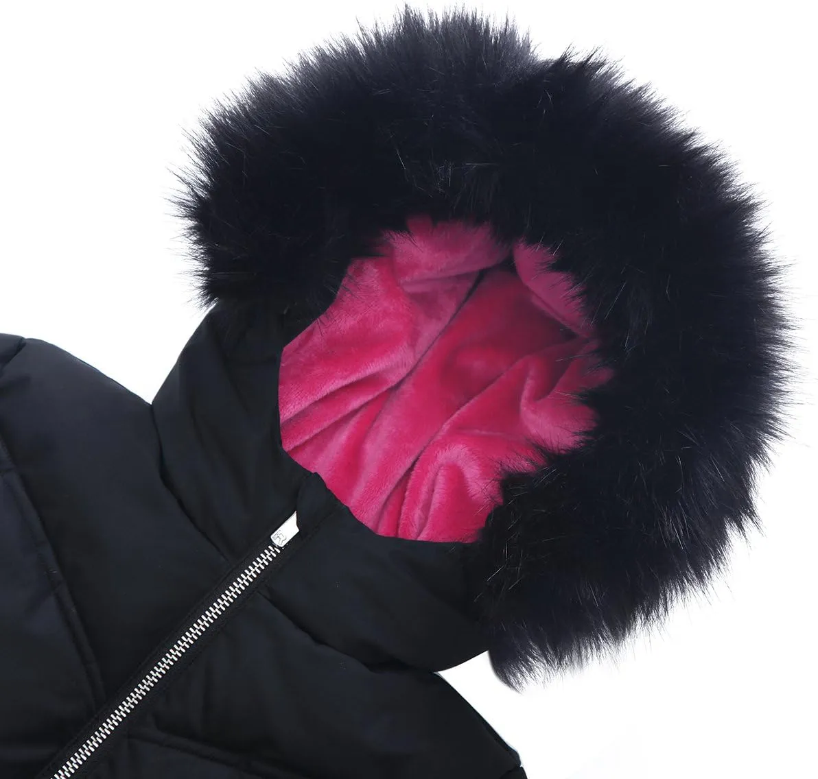 Rokka&Rolla Girls' Heavyweight Puffer Jacket Quilted Winter Coat with Hooded Faux Fur