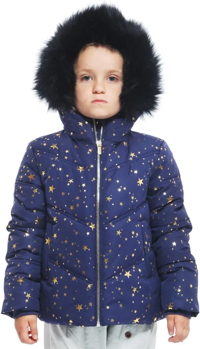 Rokka&Rolla Girls' Heavyweight Puffer Jacket Quilted Winter Coat with Hooded Faux Fur