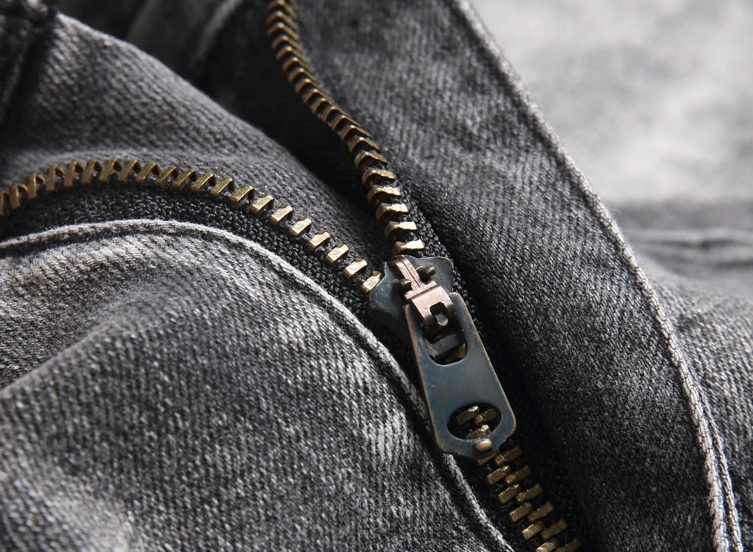 RXXKKK Men's Classic Zipper Biker Regular Fit Flex Jean