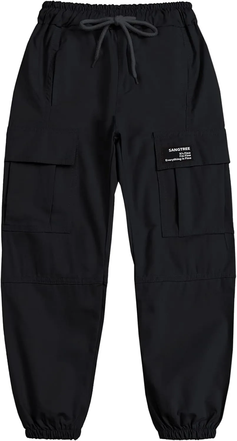 SANGTREE Girls & Womens Drawstring Cargo Jogger Pants,3 Years - Women 3XL