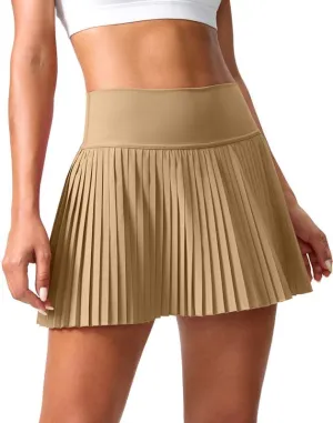 SANTINY Pleated Tennis Skirt for Women with Pockets Shorts Women's High Waisted Lightweight Athletic Golf Skorts Skirts