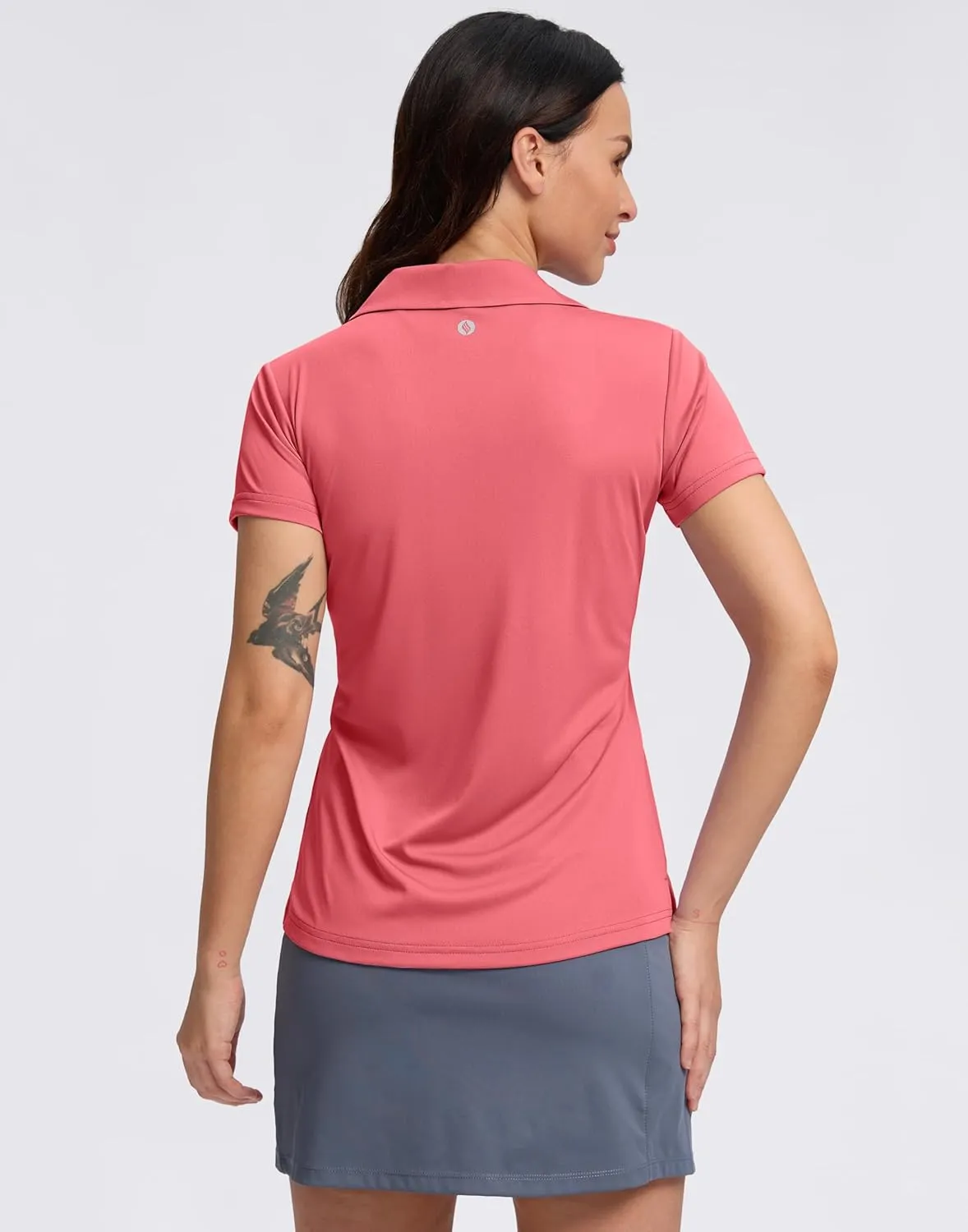SANTINY Women's Golf Shirt Collared V-Neck Casual Work Tennis Tops UPF50  Collared Polo Shirts for Women