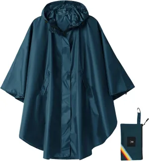 SaphiRose Unisex Rain Poncho Hooded Waterproof Raincoat for Adults Women