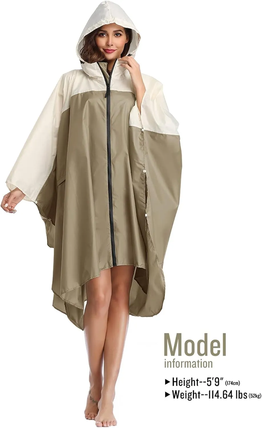 SaphiRose Unisex Rain Poncho Hooded Waterproof Raincoat for Adults Women