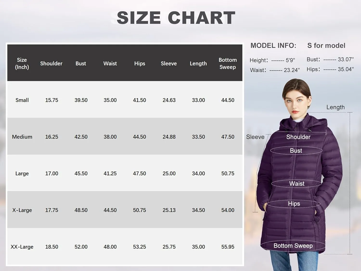 SLOWTOWN Womens Lightweight Down Puffer Coat Packable Long Down Coat Hood Winter Puffer Jacket
