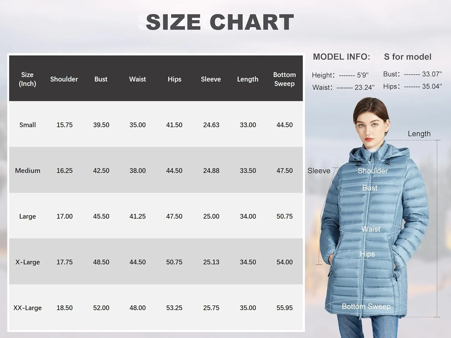 SLOWTOWN Womens Lightweight Down Puffer Coat Packable Long Down Coat Hood Winter Puffer Jacket
